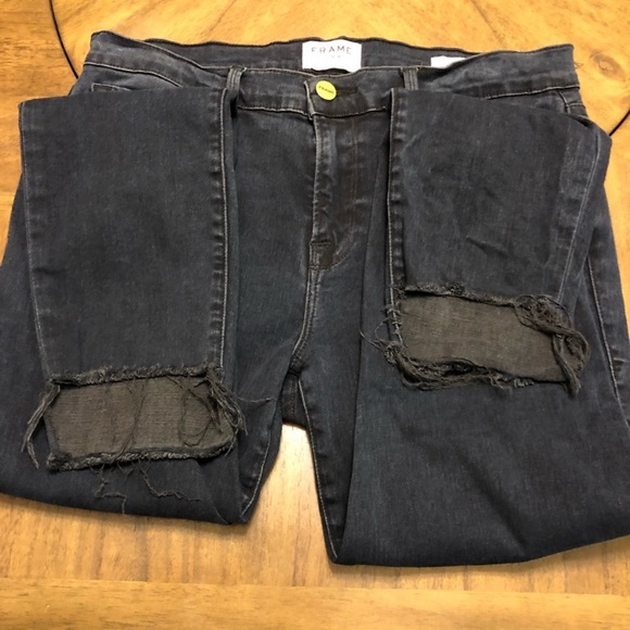 FRAME “le skinny de Jeanne” stagger hem jeans - Picture 7 of 13